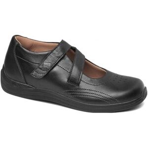 Drew Orchid Mary Jane Black Leather Shoes Size 9 WW